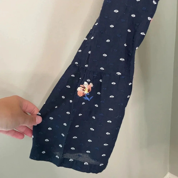 Loft The Softened Shirt Navy Floral Embroidered Button Down Top - Picture 4 of 11